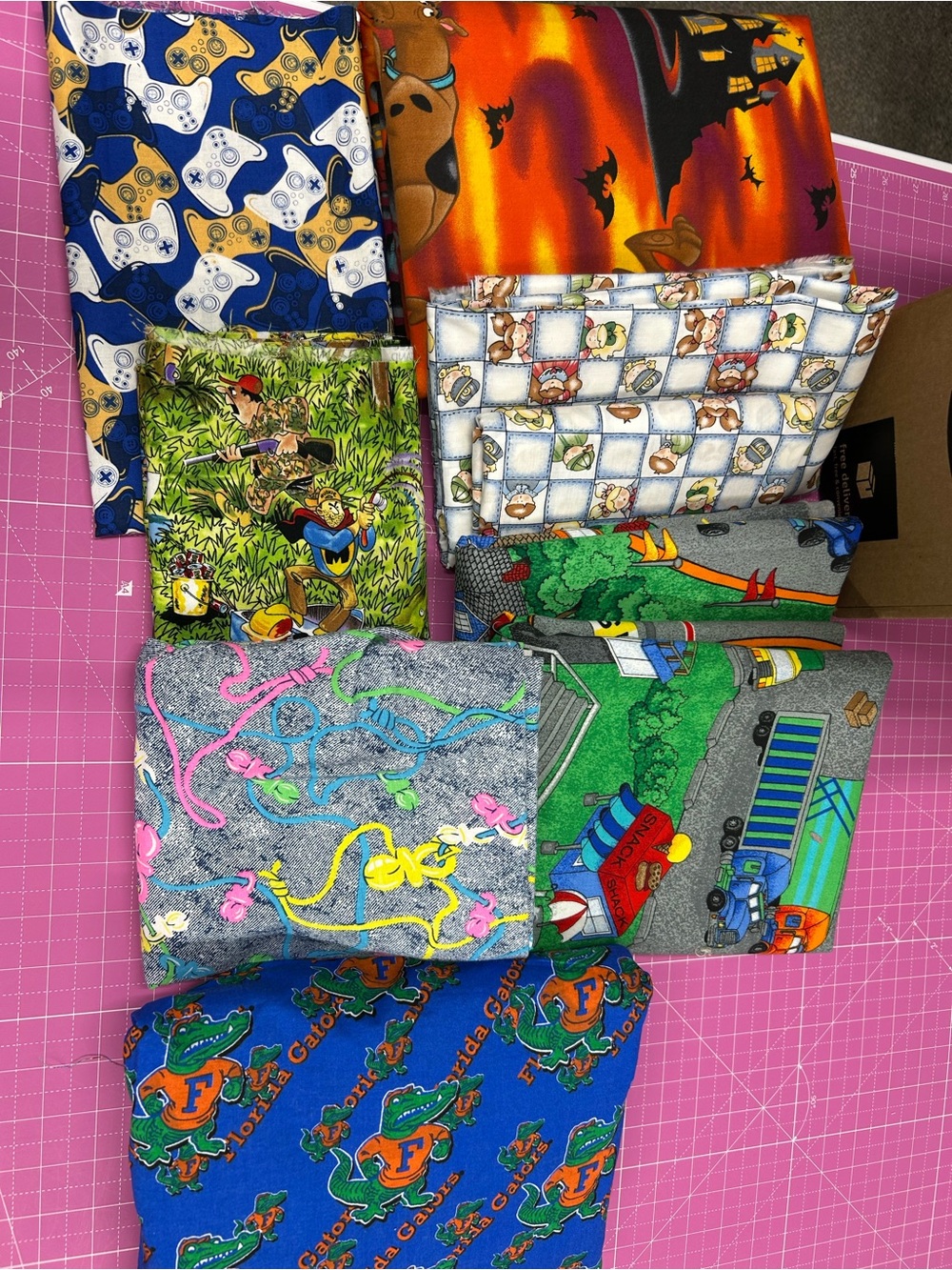 Assorted Printed Cotton Fabric Bundle - Bright Multicolor Patterns